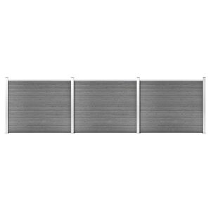 vidaXL Fence Panel Set WPC 526x146 cm Grey