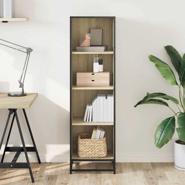 vidaXL Book Cabinet Sonoma Oak 40x35x139 cm Engineered Wood