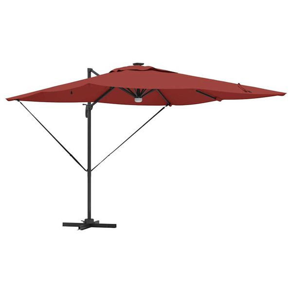 vidaXL Roma Parasol Red 286 x 285 x 270 cm Aluminium and Polyester