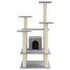 vidaXL Cat Tree with Sisal Scratching Posts Light Grey 110 cm