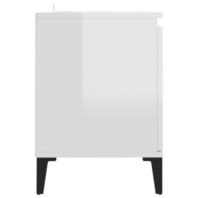 vidaXL TV Cabinet with Metal Legs High Gloss White 103.5x35x50 cm