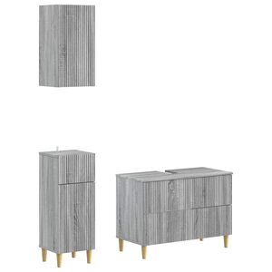 vidaXL 3 Piece Bathroom Cabinet Set ARNHEM Grey Sonoma Engineered Wood