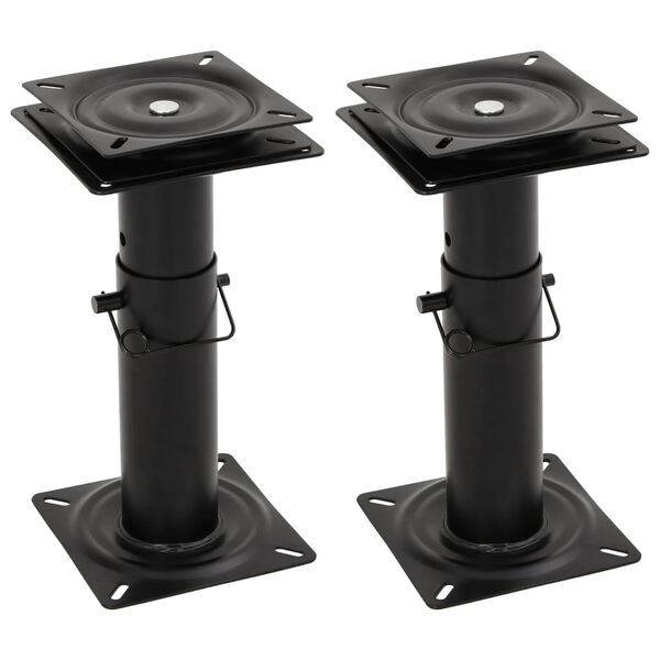 vidaXL 2 pcs Boat Seat Pedestals with 360&deg; Seat Swivel Adjustable Steel
