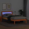 vidaXL Bed Frame with Headboard Wax Brown 80 x 200 cm Solid Pine Wood