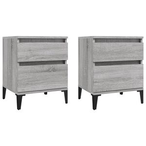 vidaXL Bedside Cabinets 2 pcs Grey Sonoma 40x35x50 cm