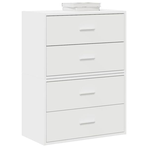 vidaXL Cabinets with 2 Drawers 2 pcs White 60x31x40 cm Engineered Wood