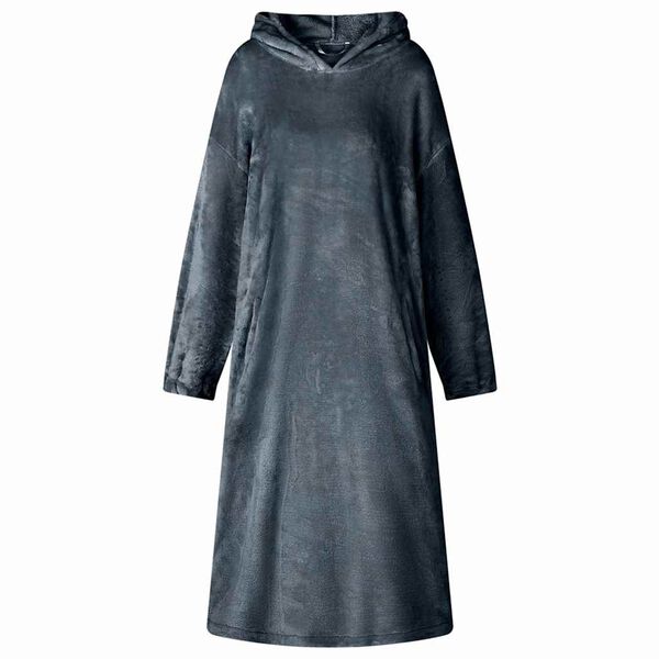 vidaXL Blanket Hoodie Navy Blue L Flannel