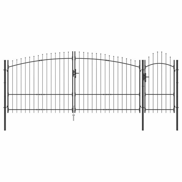 vidaXL Garden Gate Woerden Steel 1.25x4 m Black