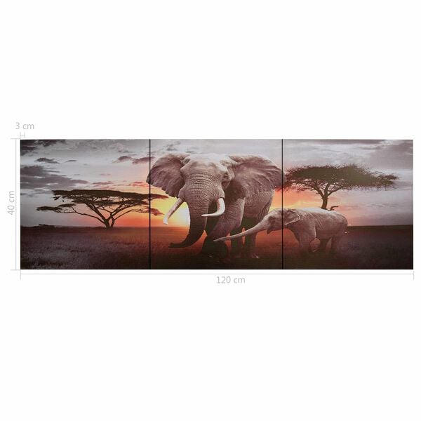 vidaXL Canvas Painting Animal Print Multicolour 120 x 40 cm Canvas