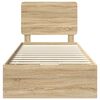 vidaXL Bed Frame with Drawer Sonoma Oak 90 x 200 cm Engineer Wood