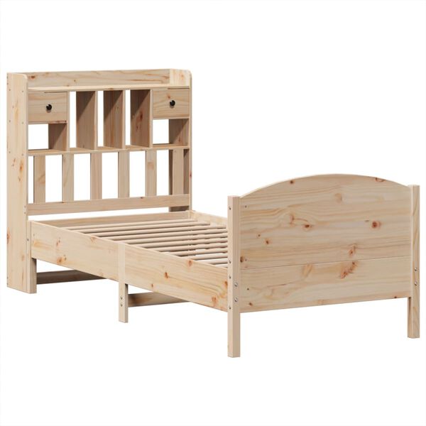 vidaXL Bookcase Bed without Mattress 90x200cm Solid Wood Pine