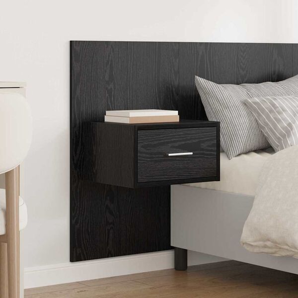 vidaXL Headboard with Cabinet 3 pcs Black Oak Engineered Wood