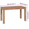 vidaXL Dining Table Solid Teak Wood with Natural Finish 120x60x76 cm