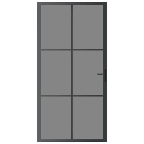 vidaXL Interior Door 102.5x201.5 cm Black ESG Glass and Aluminium
