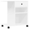 vidaXL Printer Stand with Wheels White 60x40x68,5 cm
