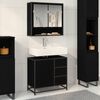 vidaXL Bathroom Furniture Set 2 pcs Black Oak Engineered Wood