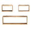 vidaXL 3 Piece Wall Cube Shelf Set Soild Mango Wood