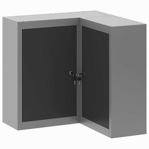 vidaXL Tool Cabinet Black and grey 55 x 55 x 55 cm Powder-coated steel