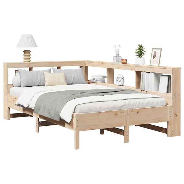 vidaXL Bookcase Bed without Mattress 120x190 cm Solid Wood Pine