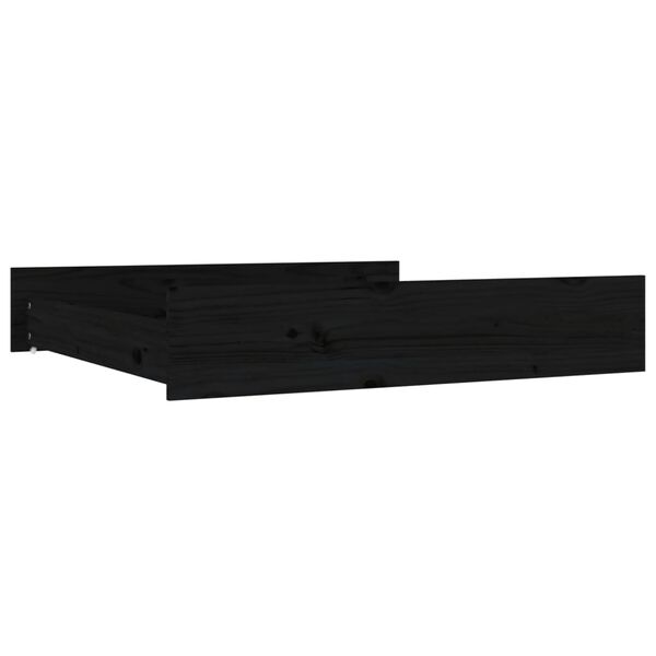 vidaXL Bed Drawers 2 pcs Black Solid Wood Pine