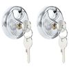 vidaXL Discus Locks with Keys 2 pcs Silver 7 x 2.4 x 7 cm