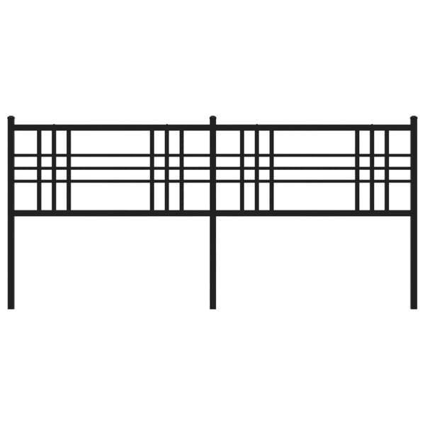 vidaXL Metal Replace Headboard Black 200cm