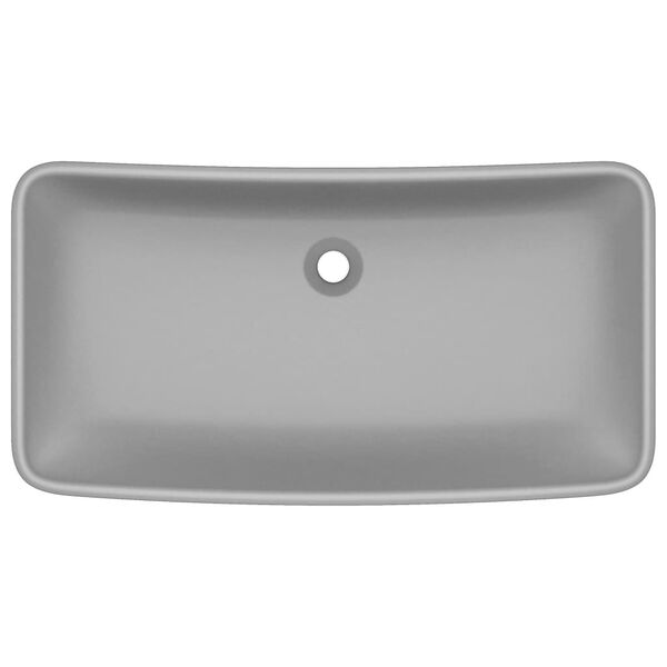 vidaXL Luxury Basin Rectangular Matt Light Grey 71x38 cm Ceramic