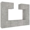 vidaXL 6 Piece TV Cabinet Set Concrete Grey Engineered Wood