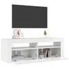 vidaXL TV Cabinet with LED Lights High Gloss White 120x35x40 cm