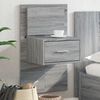 vidaXL Wall-mounted Bedside Cabinet with LED Lights Grey Sonoma