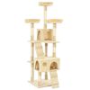 vidaXL Cat Tree | Beige | Particle Board | 170 cm | Cat Tree | Rectangular