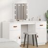 vidaXL Dressing Table Set with LED White Solid Wood Pine