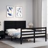 vidaXL Bed Frame without Mattress Black Double Solid Wood