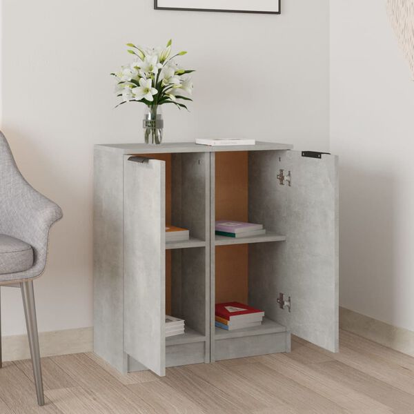 vidaXL Sideboards 2 pcs Concrete Grey 30x30x70 cm Engineered Wood