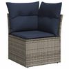 vidaXL 9 Piece Garden Sofa Set with Cushions Grey Poly Rattan Acacia