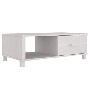 vidaXL Coffee Table HAMAR White 100x55x35 cm Solid Wood Pine