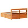 vidaXL Bed Frame with Headboard Wax Brown 140x190 cm Solid Wood Pine