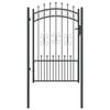 vidaXL Fence Gate with Spear Top KAMPEN 103 x 200 cm Steel Grey