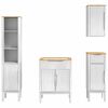 vidaXL Bathroom Furniture Set FLORO 4 pcs White Solid Pine Wood