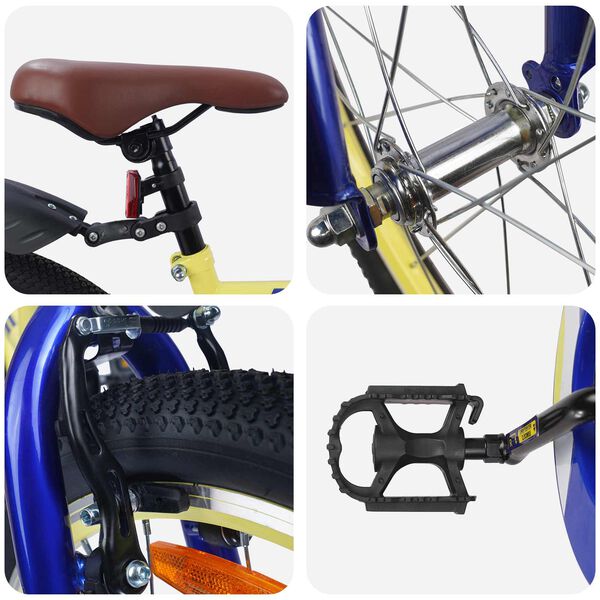 vidaXL Kids Bike 18'' for 5-7 Years Old Yellow