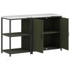 vidaXL Kitchen Storage Set 2 pcs Olive Green Cold-rolled Steel