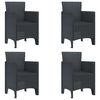 vidaXL Garden Chair 4 pcs Anthracite Polypropylene