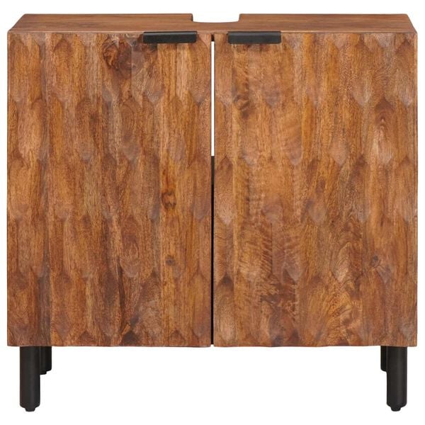 vidaXL Bathroom Sink Cabinet Brown 62 x 33 x 58 cm Solid Mango Wood