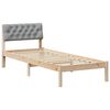 vidaXL Bed frame Brown and light grey 75 x 190 cm Solid pine wood