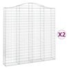 vidaXL Arched Gabion Baskets 2 pcs 200x30x200/220 cm Galvanised Iron