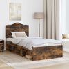vidaXL Bed Frame Smoked Oak 100 x 200 cm Solid Pine Wood