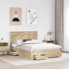 vidaXL Bed Frame with Drawer Sonoma Oak 150 x 200 cm Engineered Wood