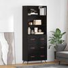 vidaXL Highboard Black oak 69.5 x 34 x 180 cm Engineered Wood