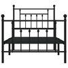 vidaXL Metal Bed Frame without Mattress with Footboard Black 80x200cm