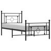 vidaXL Metal Bed Frame without Mattress with Footboard Black 100x190cm